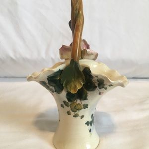 Capodimonte Style Hand Painted Flower Basket